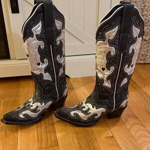 J.B. Dillon Black Square Toe Cowgirl Boots